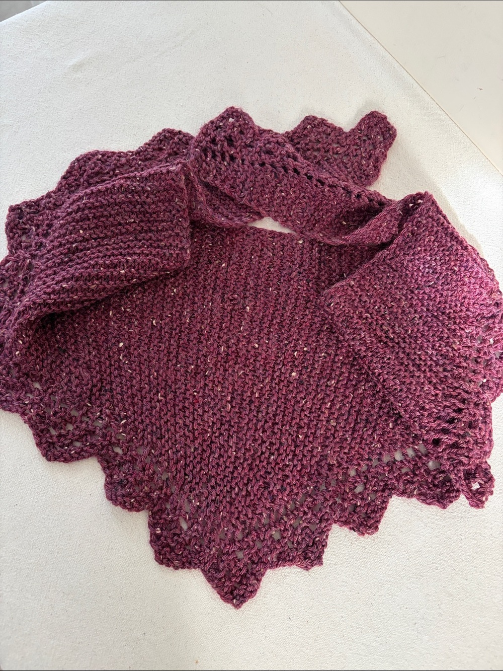 Hand-Knit Maroon Women's scarf